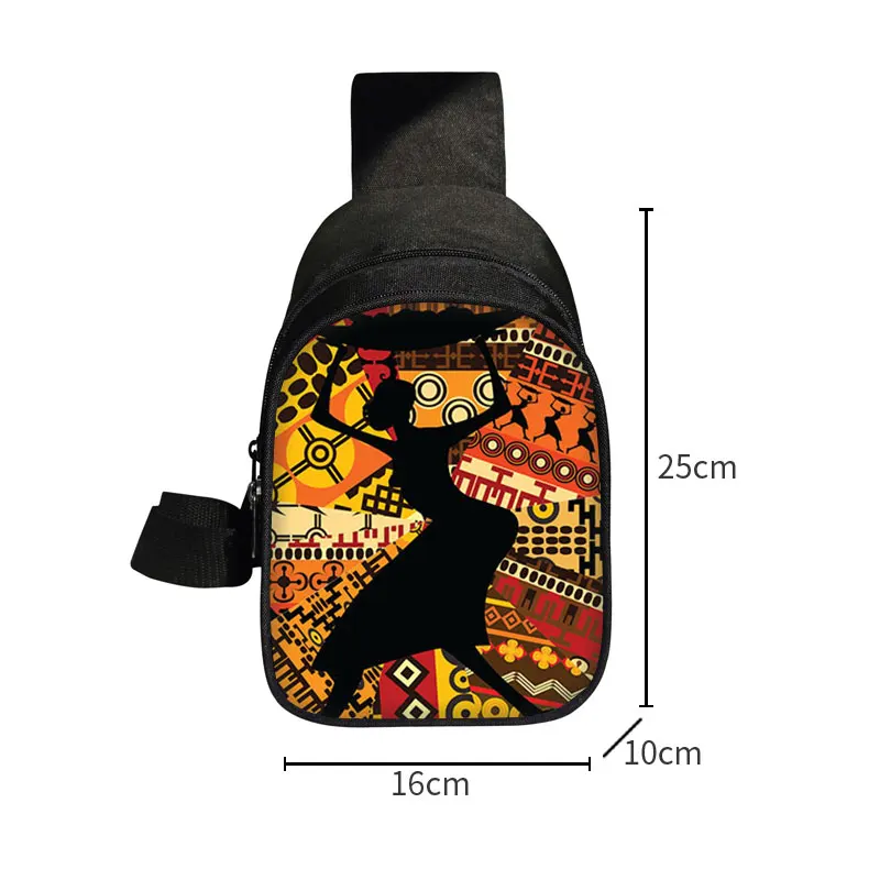 Africa Traditional Pattern Print Chest Bags Afro Tribal Ethic Crossbody Bag African Women Shoulder Bags Purse Phone Key Holder