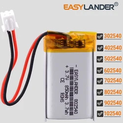 JST2.54 2P 3.7V 1000mAh 802540 Lithium Li Polymer Battery 302540 402540 502540 602540 702540 902540 102540