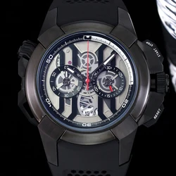 2023 new top brand business leisure chronograph quartz watch men's luxury leather multi-functional AAA clock