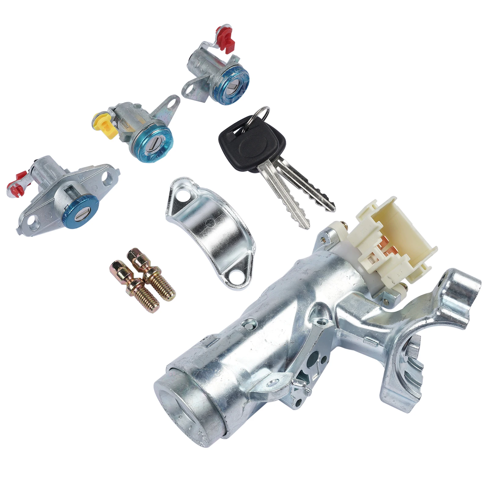 AP01 Set Sakelar Pengapian Silinder Kunci Pintu untuk Toyota Corolla AE110 RAV4 69052-12340