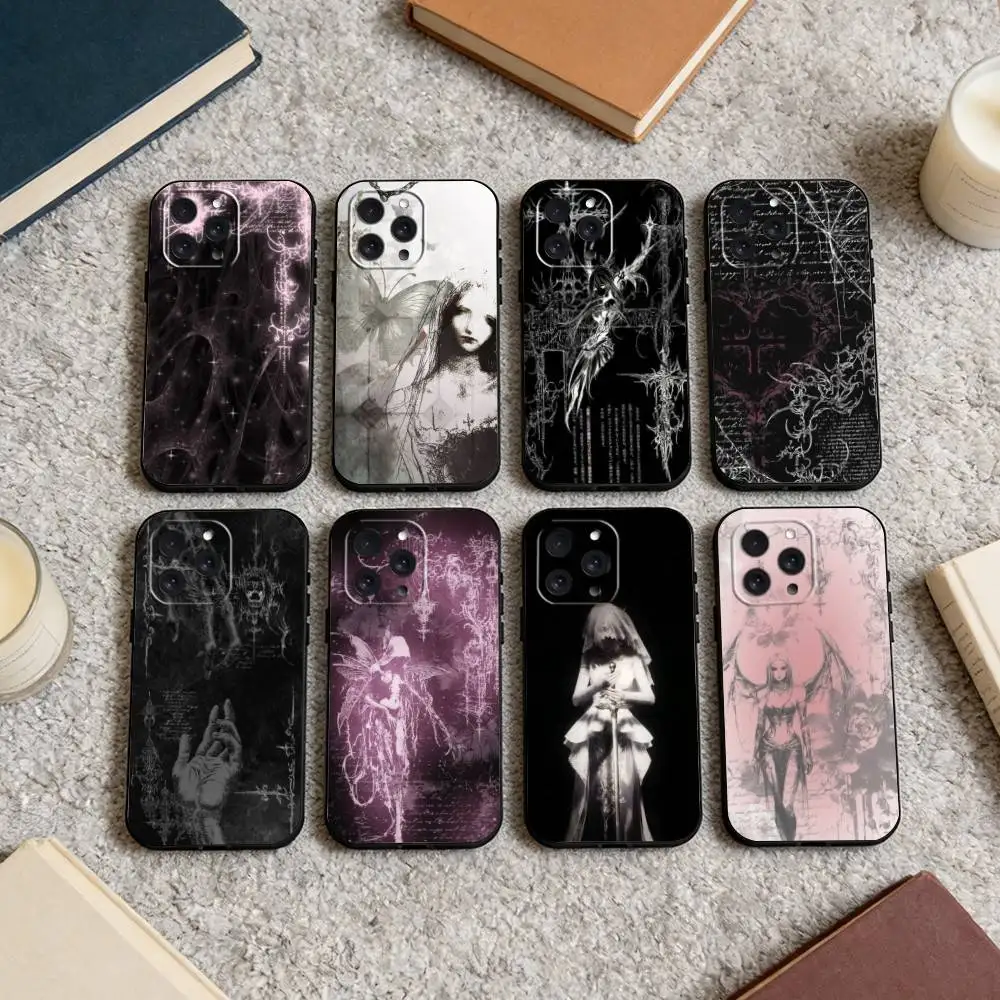 

Gothic Coquette Cyber Sigilism Phone Case For iPhone 16,15,14,13,12,17,Pro Max,Plus Silicone Black Case
