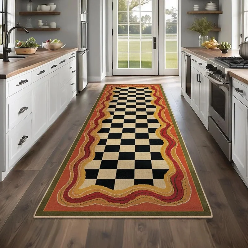 VIKAMA Kitchen Floor Mat Set, Colorful Fragrance Anti slip Long Carpet, Washable Soft Floor Mat