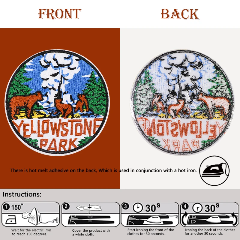 قطعتان من رقع الحديد المطرزة للسفر في الحديقة الوطنية، مناسبة لعشاق السفر، لخياطة القماش بنفسك على الجينز والسترات والسترات والقبعات وحقائب الظهر