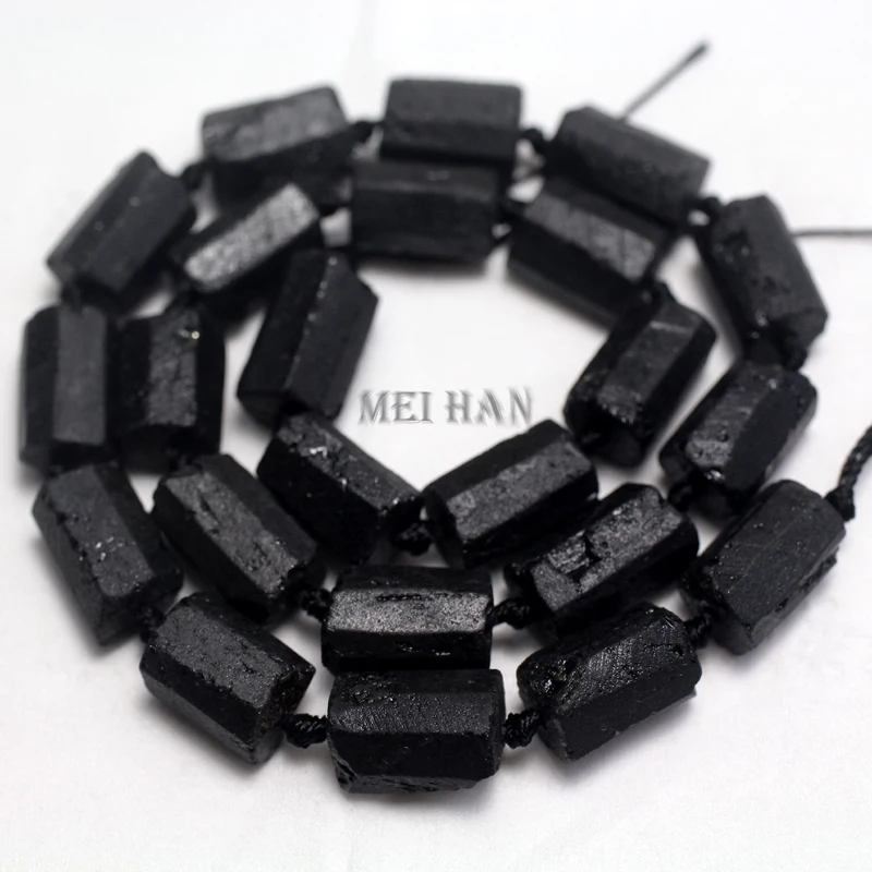 Wholesale Nautural Black Tourmaline Grinding Hexagonal loose beads for Jewelry design or DIY