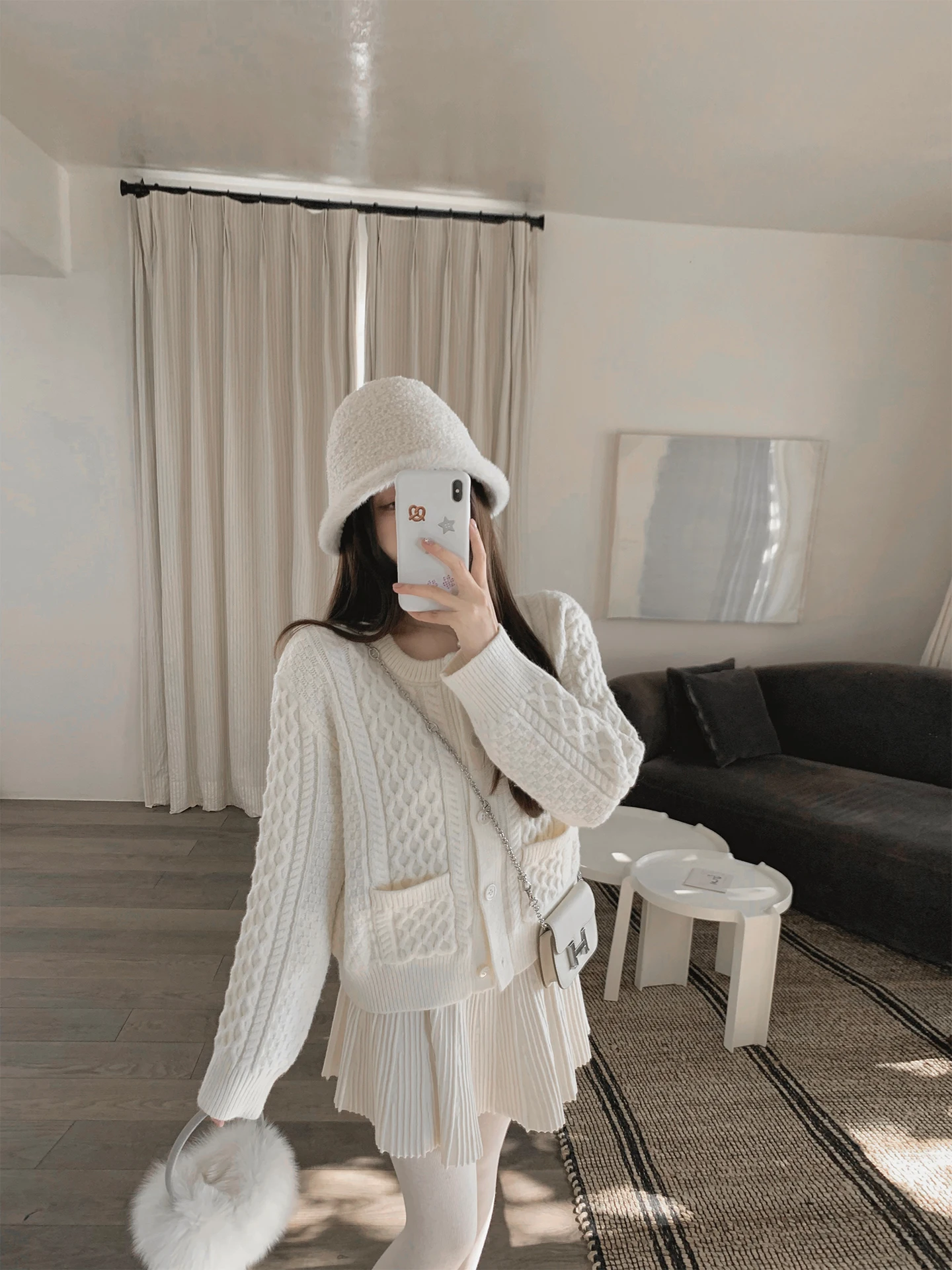 

Cute Ja Manchester S Medieval Romantic Knitted Open Cardigan round Ne ell Button Women's Sweater Casual Sle Long Sl...