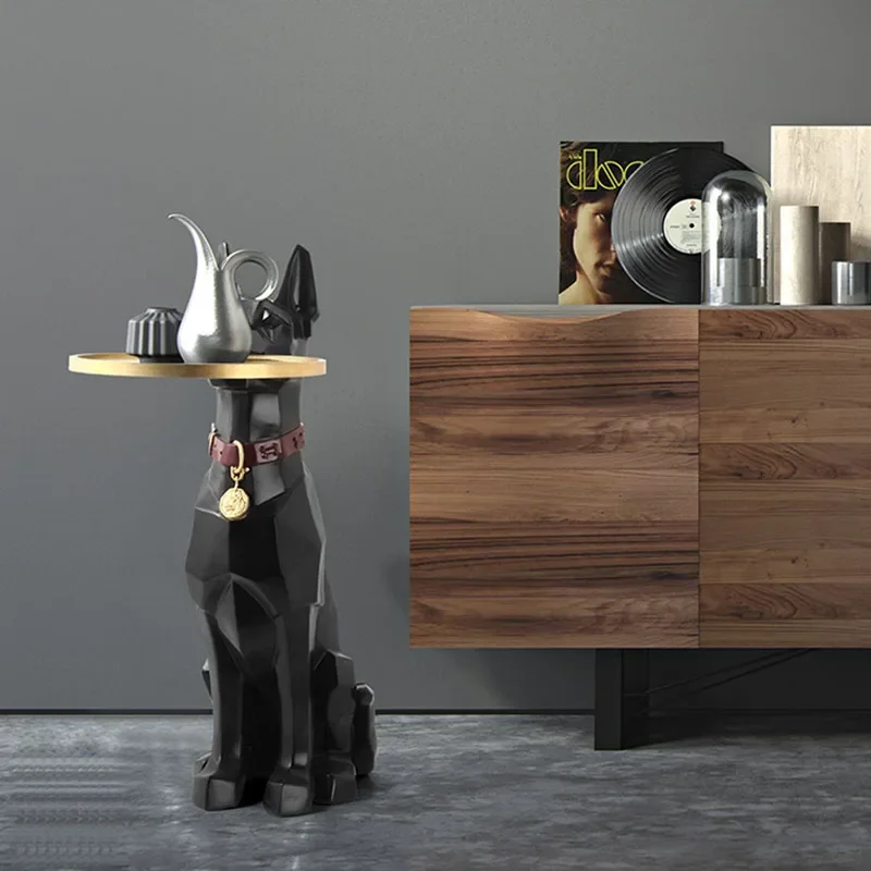 Decoration Nordic Home Decor Doberman Dog Sculptures Large Animal Sculpture Room Floor Statue Christmas New Year Decor Statues