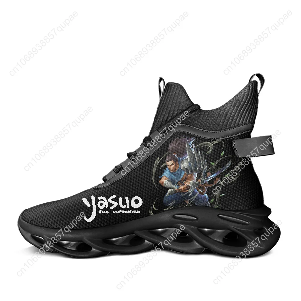 Juegos de Anime League of Legends Ya Suo zapatillas planas altas para hombre zapatos casuales para mujer zapatos para correr zapatillas calzado zapato personalizado