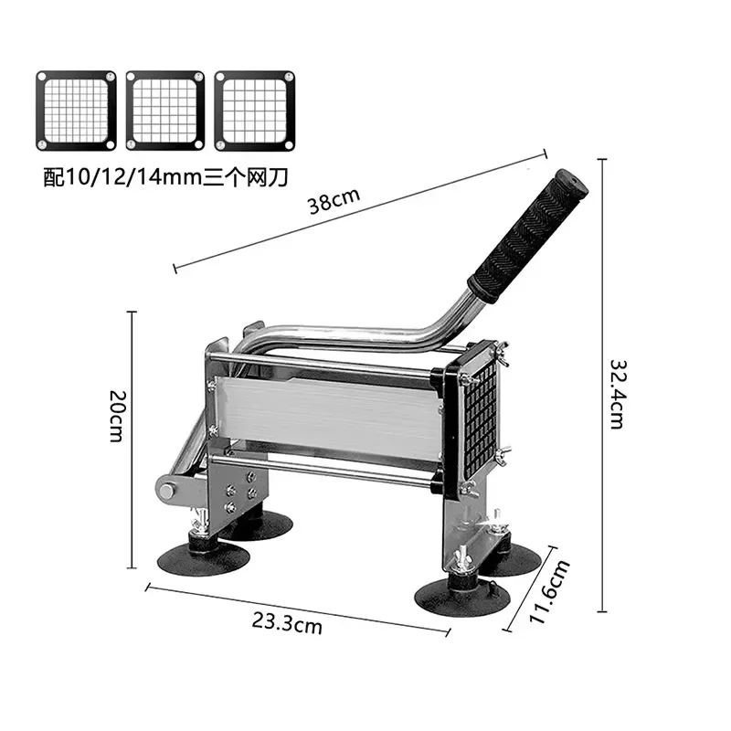 Stainless Steel French Fries Machine Manual Potato Cutter Slicer Fruit Vegetable Cutting Tool Kitchen Gadget