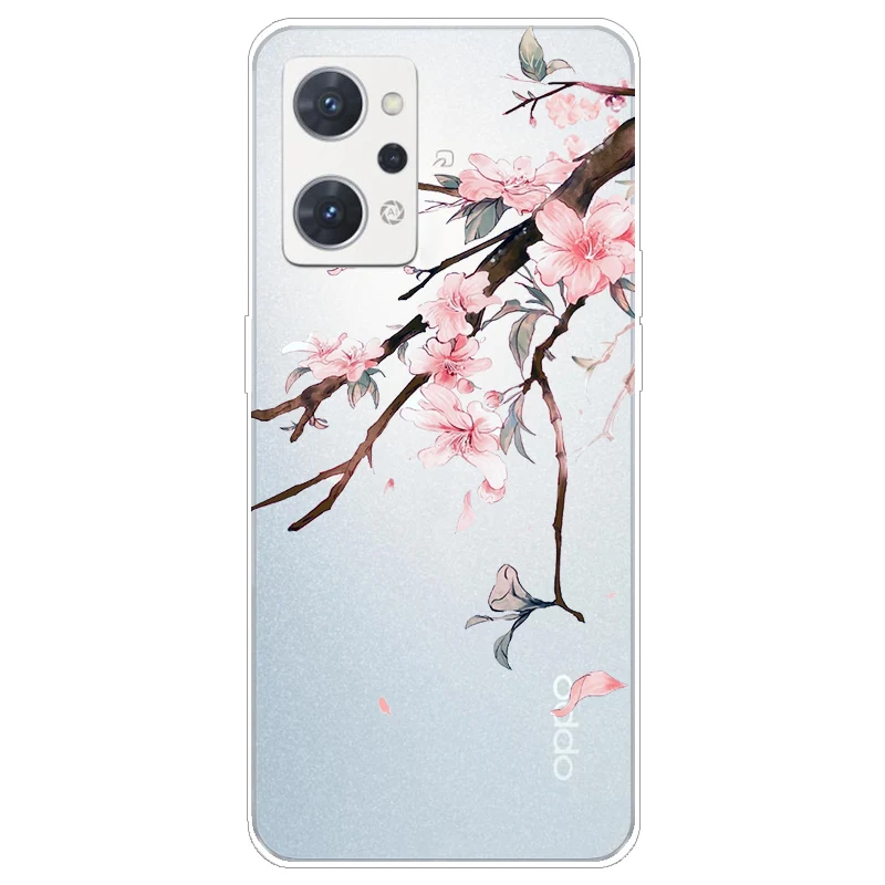 For Oppo Reno 7A 9A Case Transparent Soft TPU Silicon Phone Cover For Oppo Reno7 A Reno9 A Reno9A CPH2353 Clear Flowers New Capa