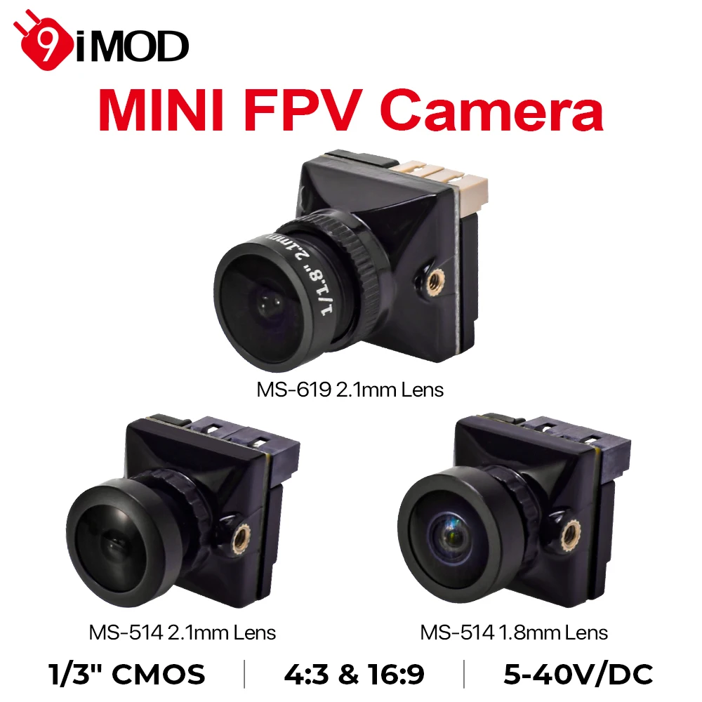 NEW  Mini FPV Camera MS-514 MS-619 Analog 1500/1800TVL 1.8/2.1mm Lens Super WDR 3DNR Low Light CVBS Camera For Racing Drone