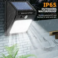 2pcs LED Solar Wall Lamp Outdoor PIR Motion Sensors Waterproof Lighting Garden Courtyard Decoration Fence Path Solar Lights