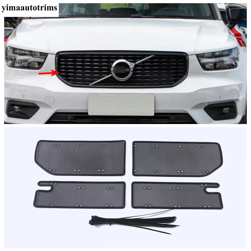 

Car Front Grille For VOLVO XC40 2018 - 2024 Middle Insert Net Insect Screening Mesh Cover Trim Protection Accessories Exterior