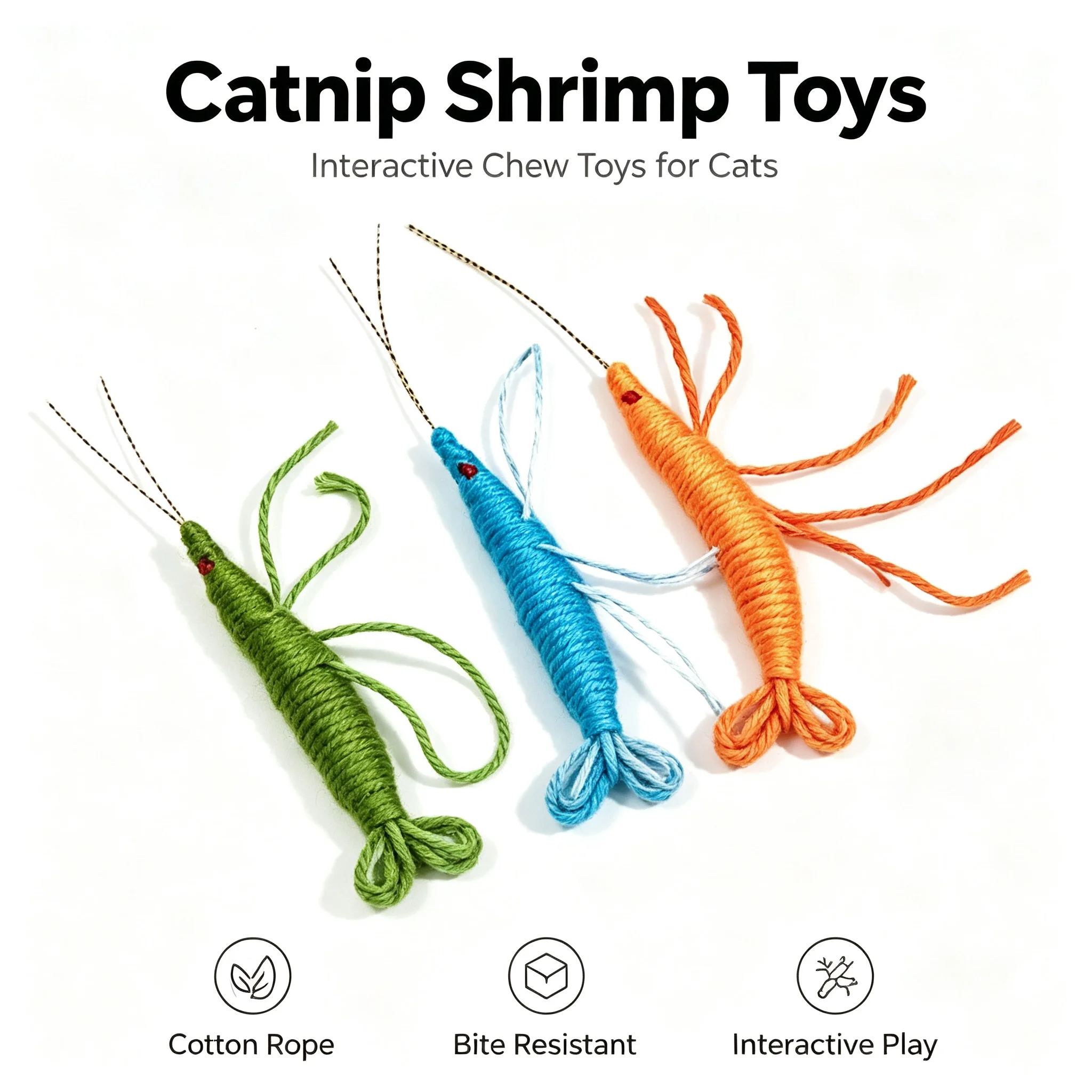 3pcs Wool Shrimp Cat Toy Contains Catnip Simulated Shrimp Play With And Entertain Cat Chew Toys Interactive Kitten Chew Toys