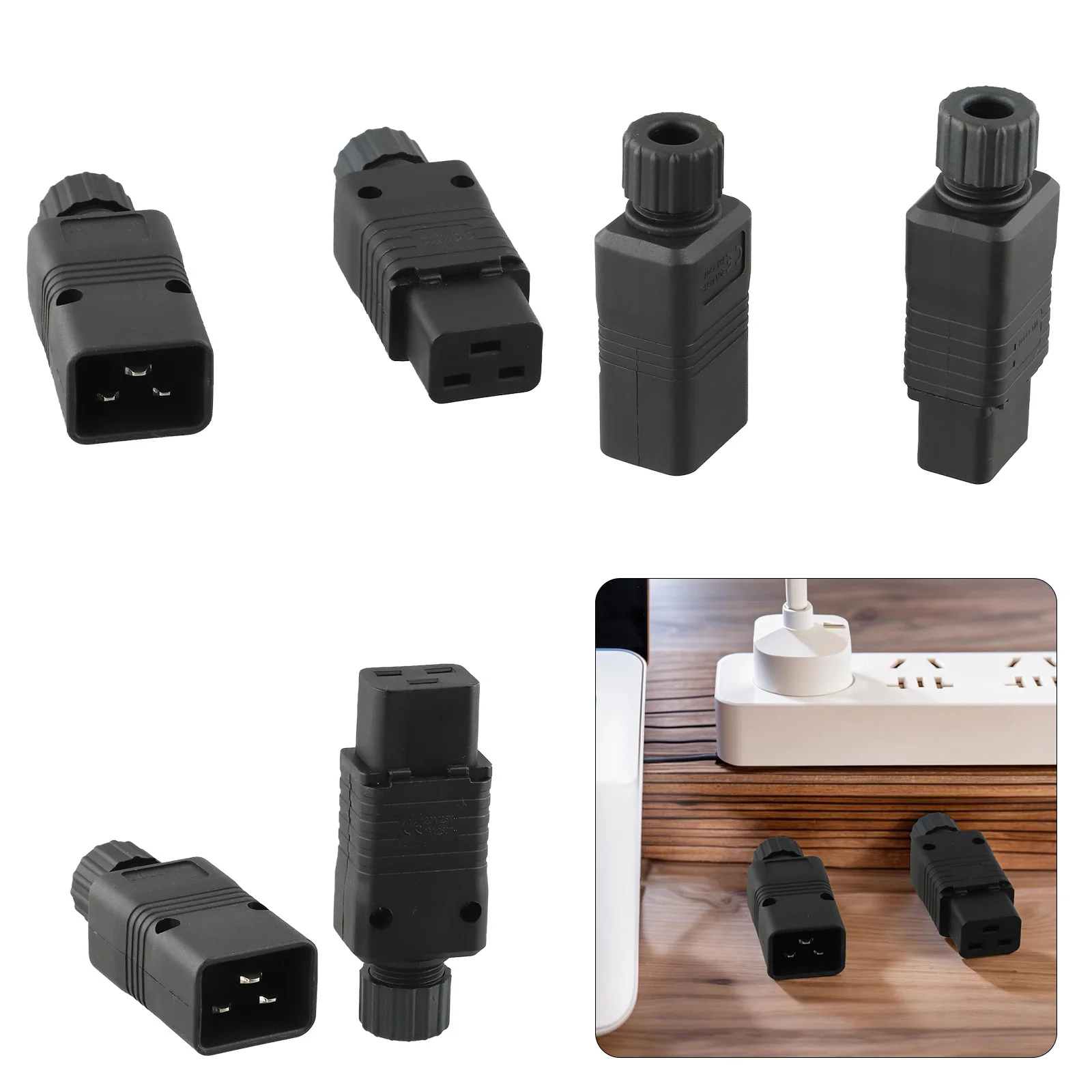 Reliable IEC320 C19 C20 Connector for High Voltage Applications 16A 250VAC Rating IEC Compliant Electrical Connection