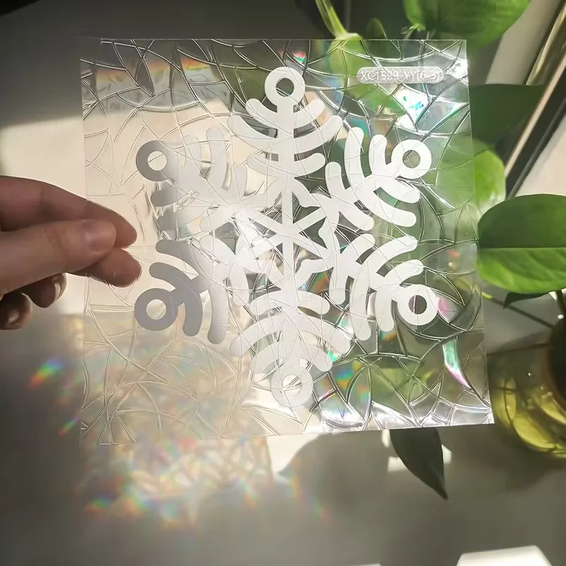 

6pcs Sun Catcher Snowflake Window Sticker Christmas Bedroom Living Room Decoration Electrostatic Removable Snowflake Glass Decal