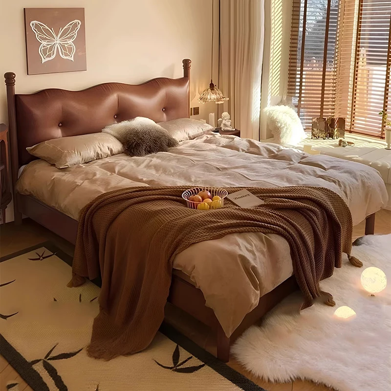 

European Leather Bed Space Saving Design Modern Children Bed Headboards Queen Storage Platform Beliche Lounge Suite Furniture