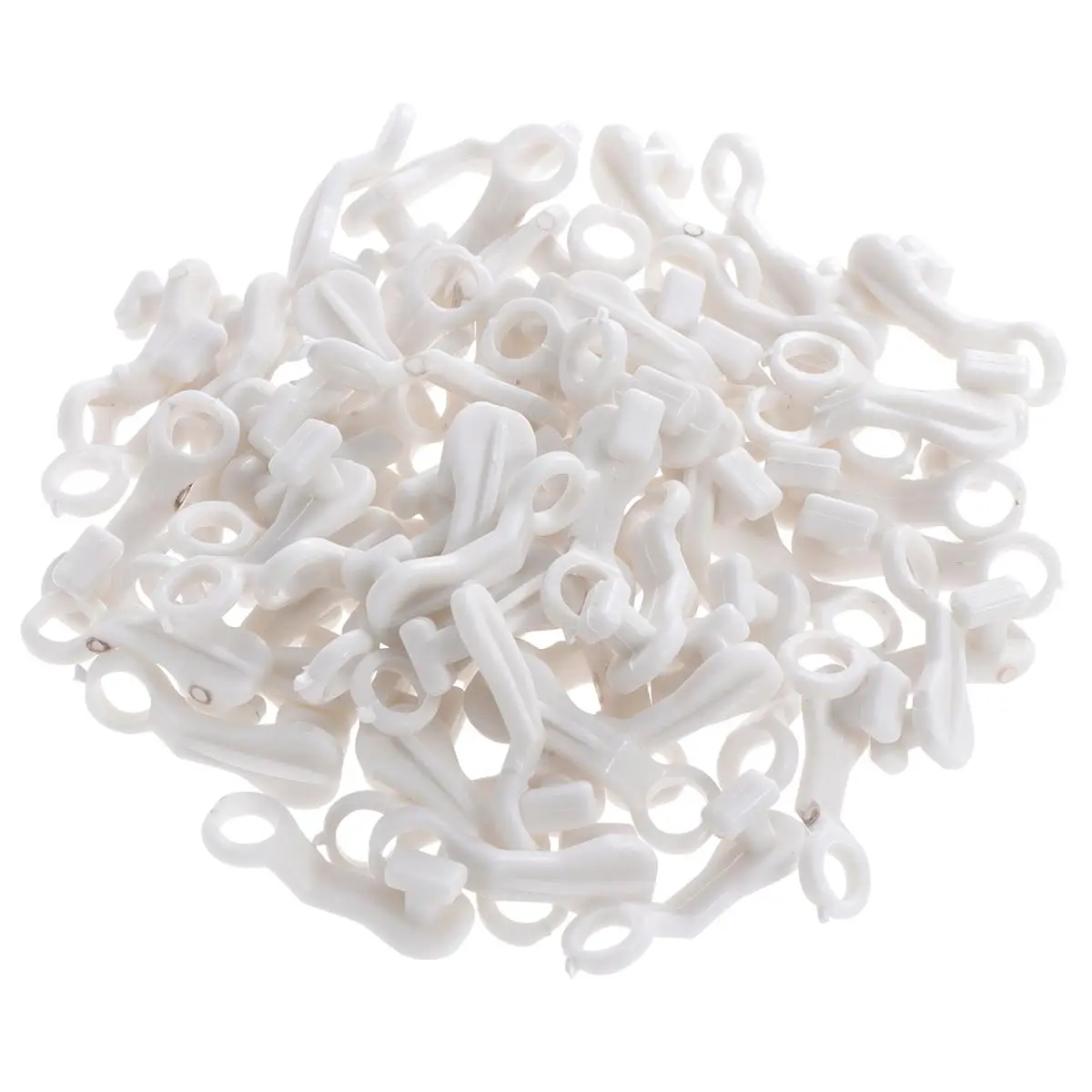 

100 Pcs Bendable Rail Pulley Hook Rod Slides for Curatin Shape Curtain Track Window