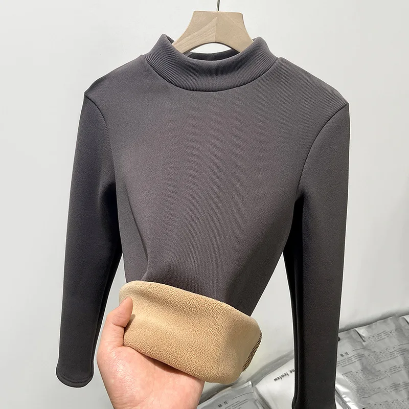 Thicken Velvet Turtleneck Sweater Women Korean Fashion Lined Warm Sueter Knitted Pullover Slim Top Winter Jersey Knitwear Jumpe