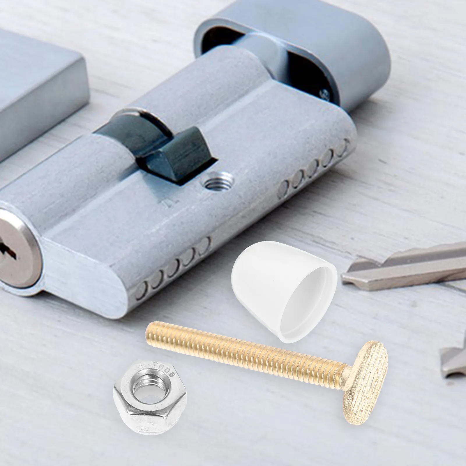1Set Toilet Seat Screws and Caps Replacement Kit Heavy Duty Corrosion Resistant Bolt Covers for All Standard Toilets