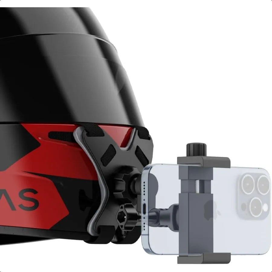

SOH Updated Motorcycle Helmet Chin Strap Mount with Phone Clip Compatible with iPhone 15 Pro Max 14 13 Pro Mini SamsungGoogle L