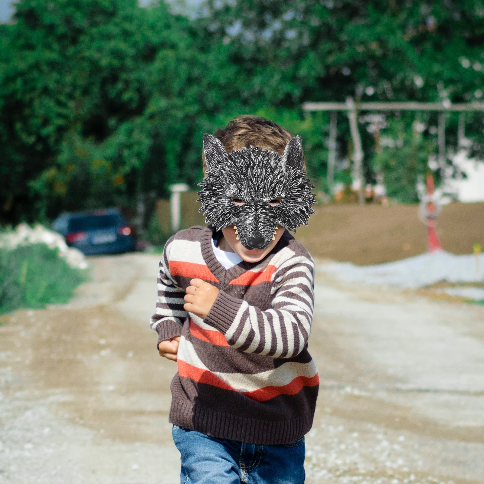 1세트 1세트 늑대 코스프레 의상 동물 의상 세트 할로윈 파티 공연용 늑대 가면 장갑 꼬리 코스프레 소품 장식