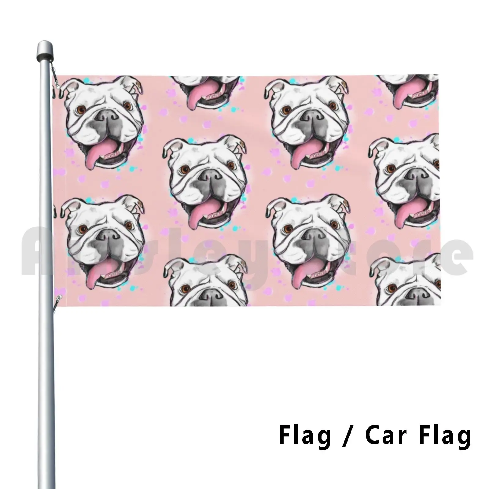 Princess Buttercup In The Pink Outdoor Decor Flag Car Flag 3157 Bulldog English Bulldog Bully Dog Pet