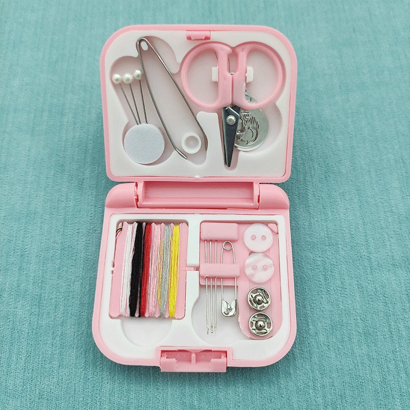 Professional Mini Sewing Box Kit Portable Home Travel Sewing Needle Threads Box Set DIY Apparel Crafts Scissor Tools Accessories