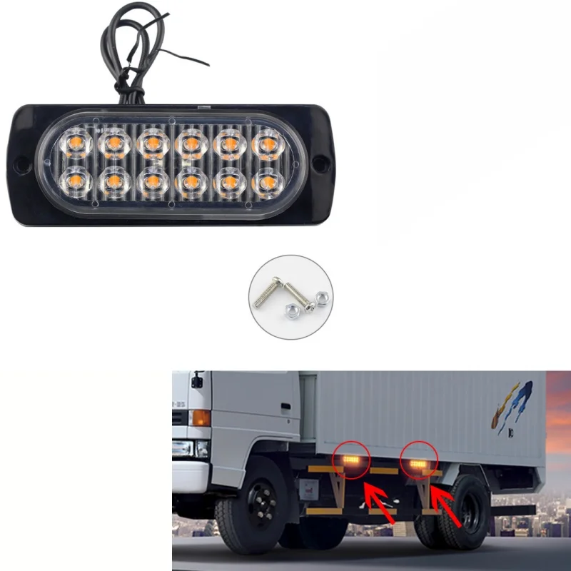 12V 24V White Strobe Warning Signal Light Strobe Grille Flashing Lightbar 12 Led Truck Car Beacon Lamp Traffic Light Car Light
