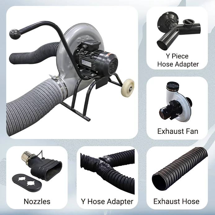 Portable Vehicle Exhaust Fume Extractor Mobile Auto Repair Air Purification