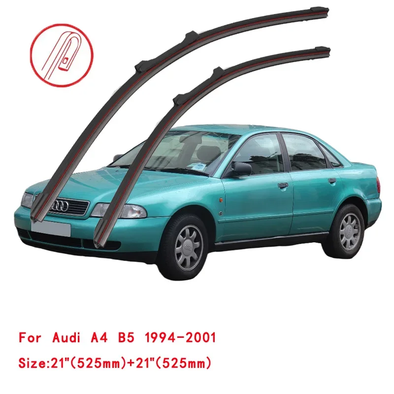 

For Audi A4 S4 RS4 B5 8D2 8D5 Sedan Estate 1994 1995 1996 1997 1998 1999 2000 2001 Double Rubber Car Windshield Wiper Blades