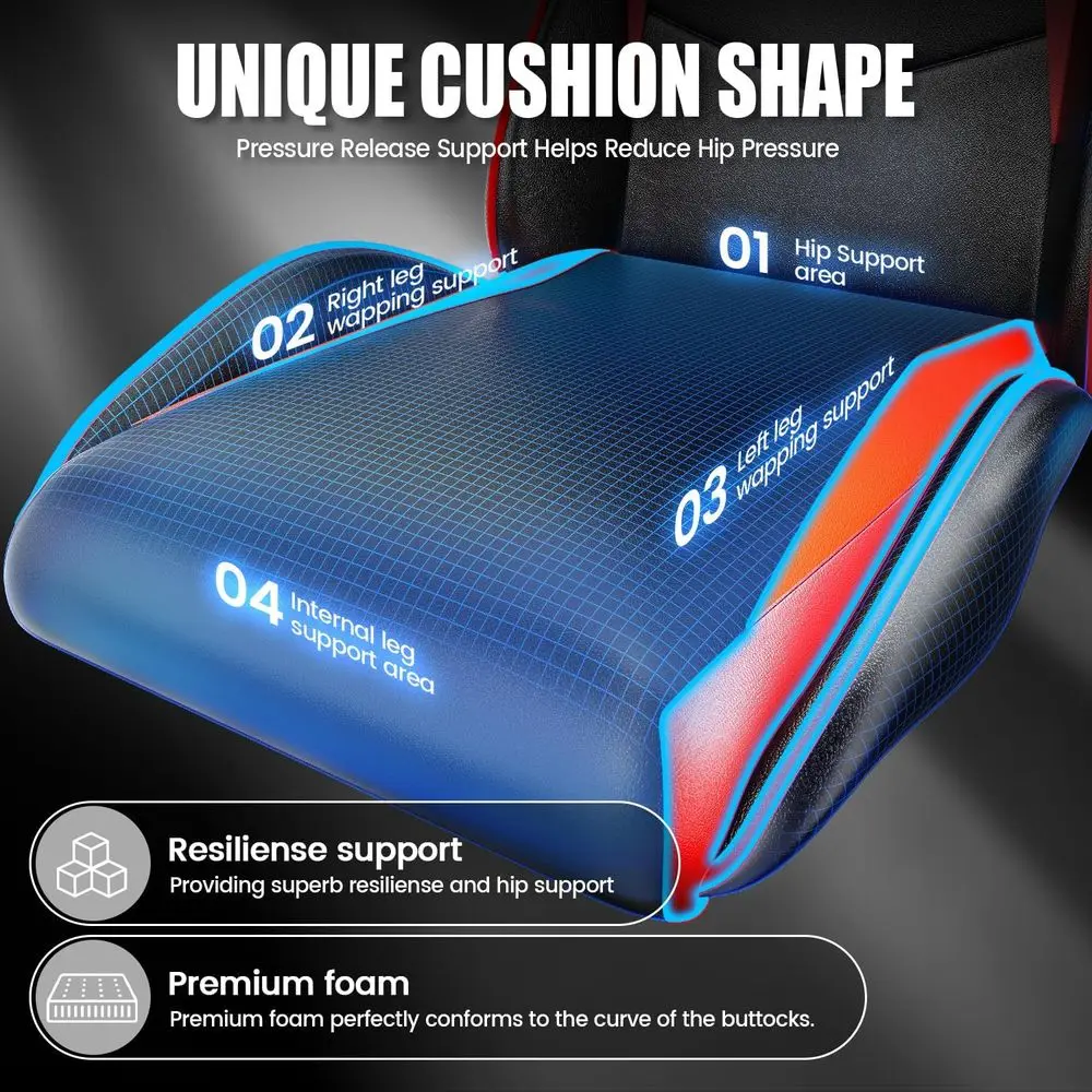 Gaming Chair, Computer Game Chair with Lumbar Support, Comortable Video Game Chairs or Adults Kids, Racing Style Gamer Chair wit view 5