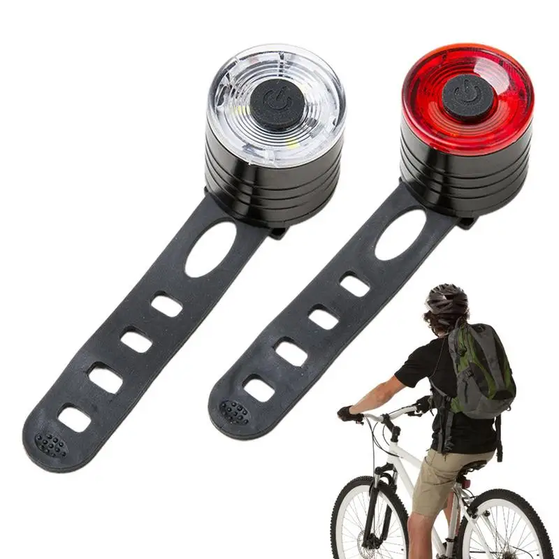 Farol de bicicleta a pilhas, Ciclismo Luz Traseira, Farol de LED, Lâmpada traseira, Impermeável, Destacável, MTB, Bicicleta, Noite