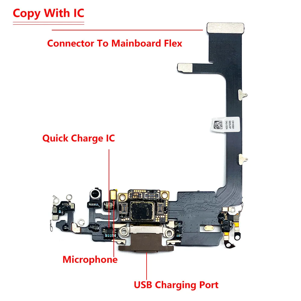 Fast Charger USB Dock Charging Dock Port Board With Mic Microphone Flex Cable For Iphone 11 Pro Max 11pro