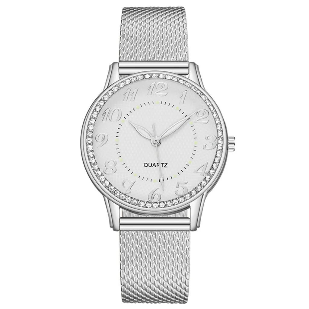 Fashion Ladies Wristwatches Women Watches Top Brand Luxury Stainless Steel Silver Mesh Strap Female Quartz Watch Relogio Masculi