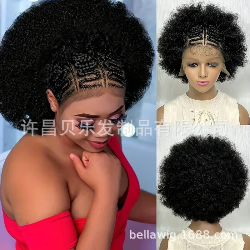 Stylish Synthetic Braided Lace Wig for Women Hand-Tied Crochet Twist Party Cosplay Daily Wear Natural Look