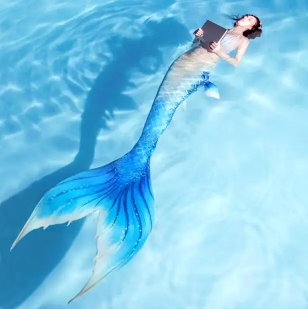 

Big Mermaid Tail Women Performance Swimsuit Photography Blue