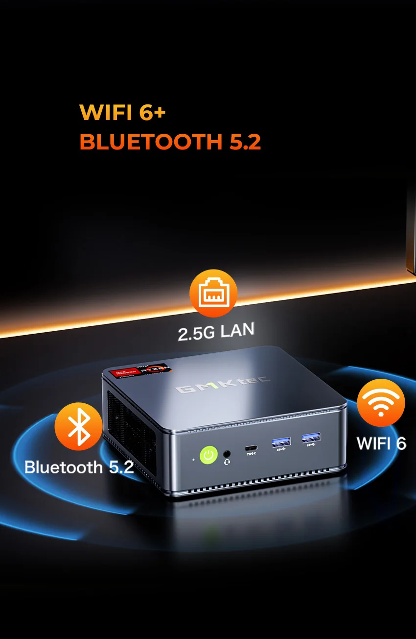 GMKtec Mini PC M6 Ultra Nucbox AMD R5 7640HS 6-core 12-thread DDR5 4800Mhz Pcie 3.0 SSD WIFI 6 BT5.2 Win11 Pro Desktop Gaming PC