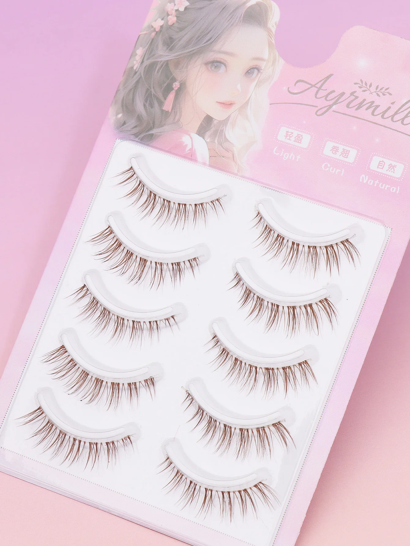 크리스마스 아름다운 갈색 여우 눈 5쌍, 가짜 속눈썹, 자연스러운 DIY 장난 만화, 물고기 꼬리 요정, 초미세 줄기 깃털