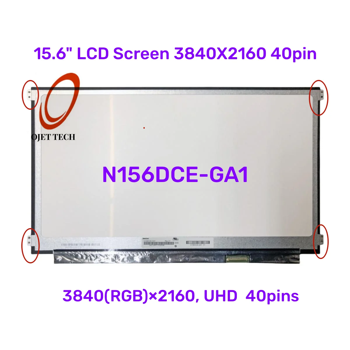 

Original Laptop 15.6" LCD Screen N156DCE-GA1 3840X2160 40pin IPS matrix LED Display Digitizer Panel Replacement