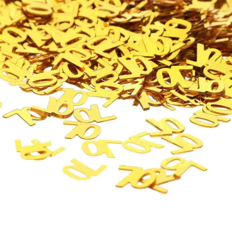 1200 Pcs 70 Birthday Confetti Seventy Years Old 70th Supplies Table Decoration Gold Wedding Number Baby