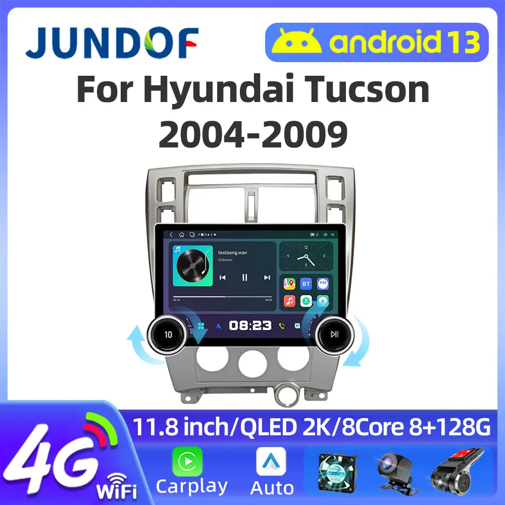 

11.8" 2K QLED Android 13 Car Radio For Hyundai Tucson 2004-2009 Multimedia Video Player Navigation GPS 4G Carplay 2din Head Unit