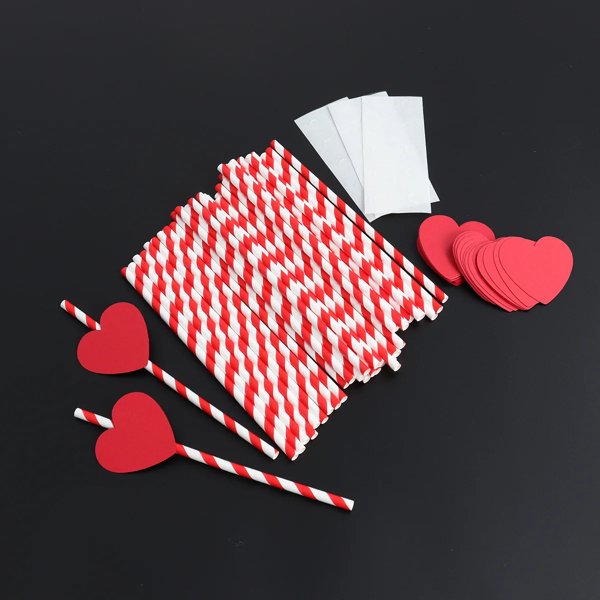 

40Pcs Heart Paper Straws Extra Long Cocktail Smoothie Disposable Drinking Straws Party Supplies Wedding Banquet