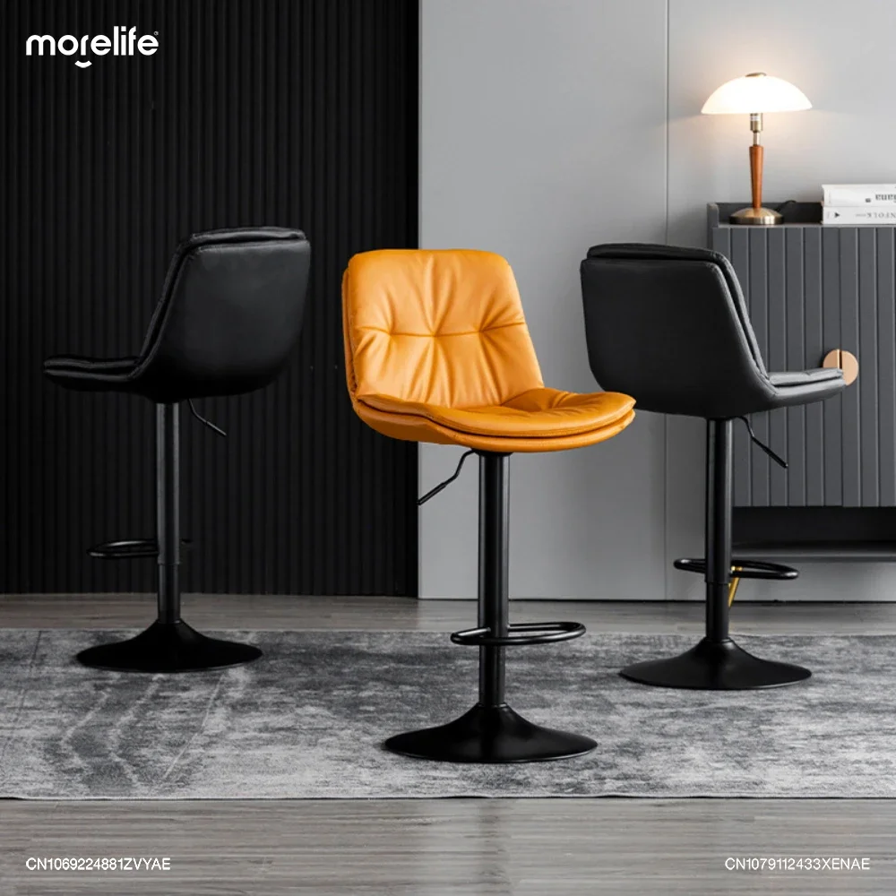 Nordic Lift Rotating Counter Stools Bar Chairs Home Modern Simple Backrest Creative Light Luxury High Feet Stool Home Furniture