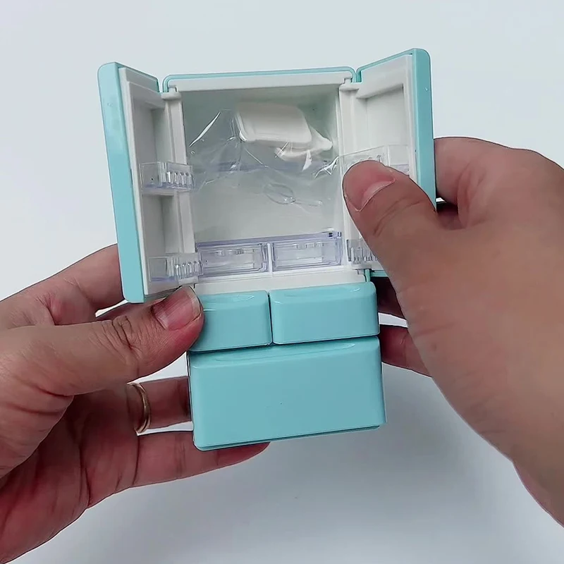 Plastikowa Miniaturowa Lodówka Symulacja Mini Lodówki Dwudrzwiowej Model Mebli Rzemieślniczych Akcesoria do Domku dla Lalek