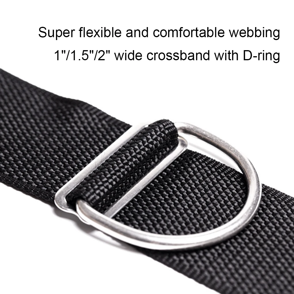 Adjustable Black Scuba Dive Crotch Straps Diving Harness Sidemount String Snorkeling 2 Inch Freediving Webbing