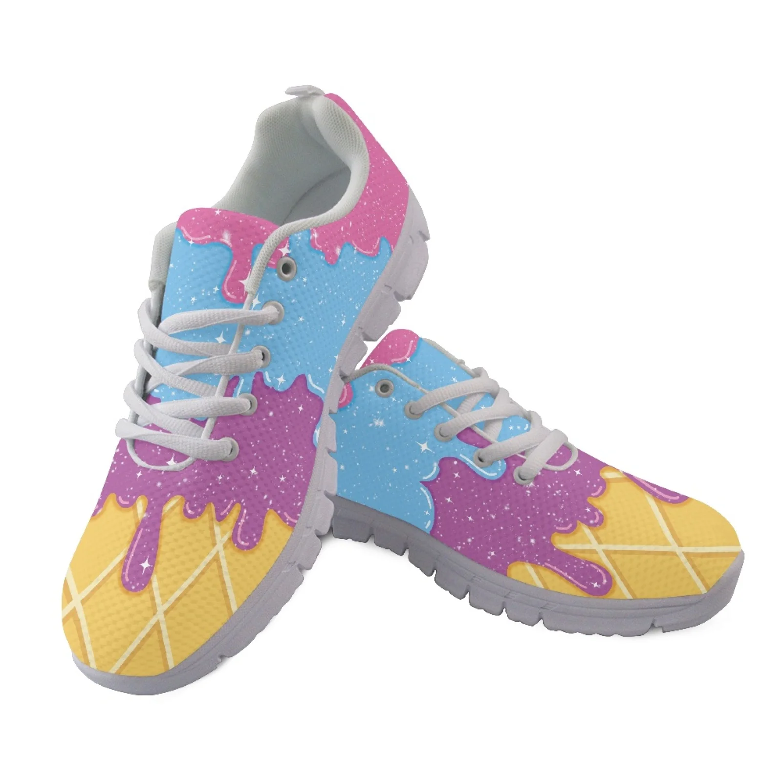 Coloranimal Ice Cream Sprinkle Print Breathable Running Sneakers for Men Mesh & EVA Sole Running Shoes 2026 Trending