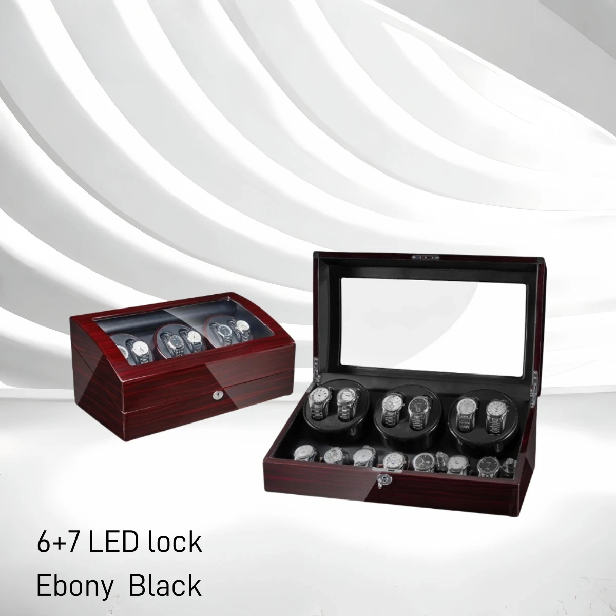 Classic Luxury Watchs Display Box Rotatable Watch Winders LED Lock Watch Case Box 7+6 WatchWinder Personalized Customized LOGO