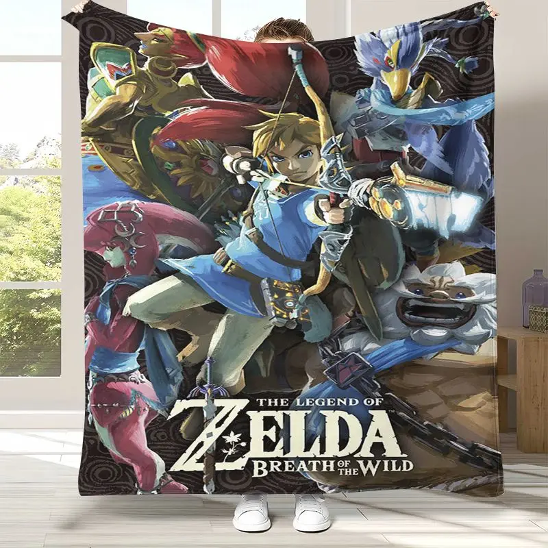 Vintage Game Z-Zelda Hylian Crest Link Soft Flannel Throw Blanket,Cozy Blanket for Bed,Sofa,Living Room,Camping,Home Decor,Gift