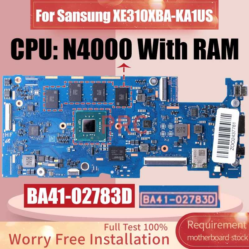 

For Sansung XE310XBA-KA1US Laptop Motherboard BA41-02783D SR3S1 N4000 With RAM Notebook Mainboard