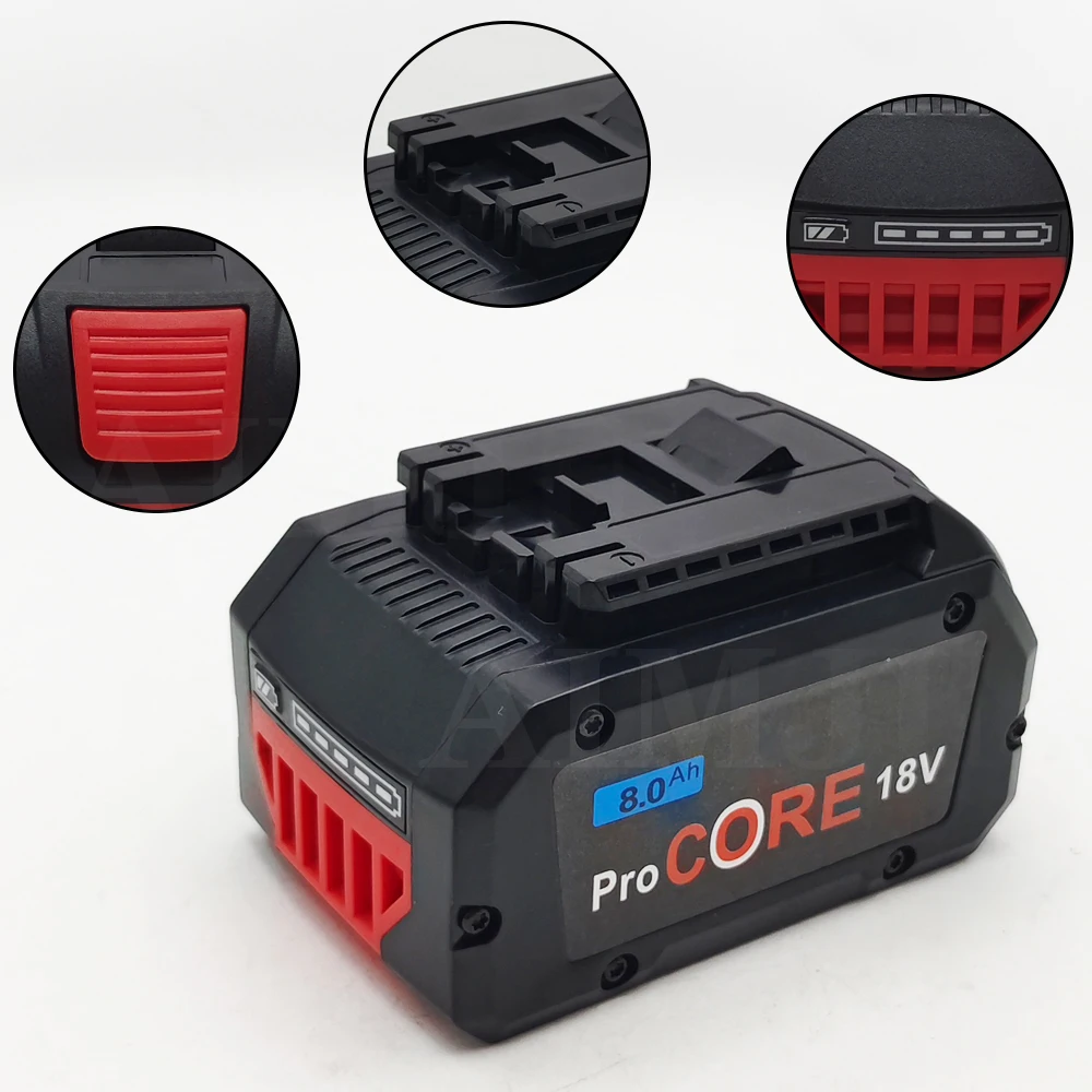 

21700 Model Power Tool Battery ProCORE 18V Li-ion 8AH Professional Battery Replacement for BOSCH BAT609 BAT618 with BMS
